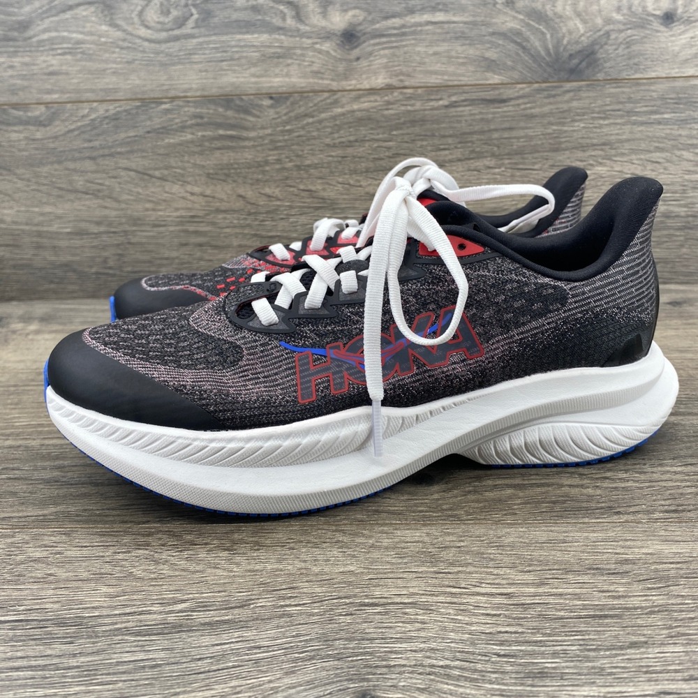 Hoka Mach 6 Y Running Shoes Youth Size 4M Black Red 1147553 BKVR Sneakers